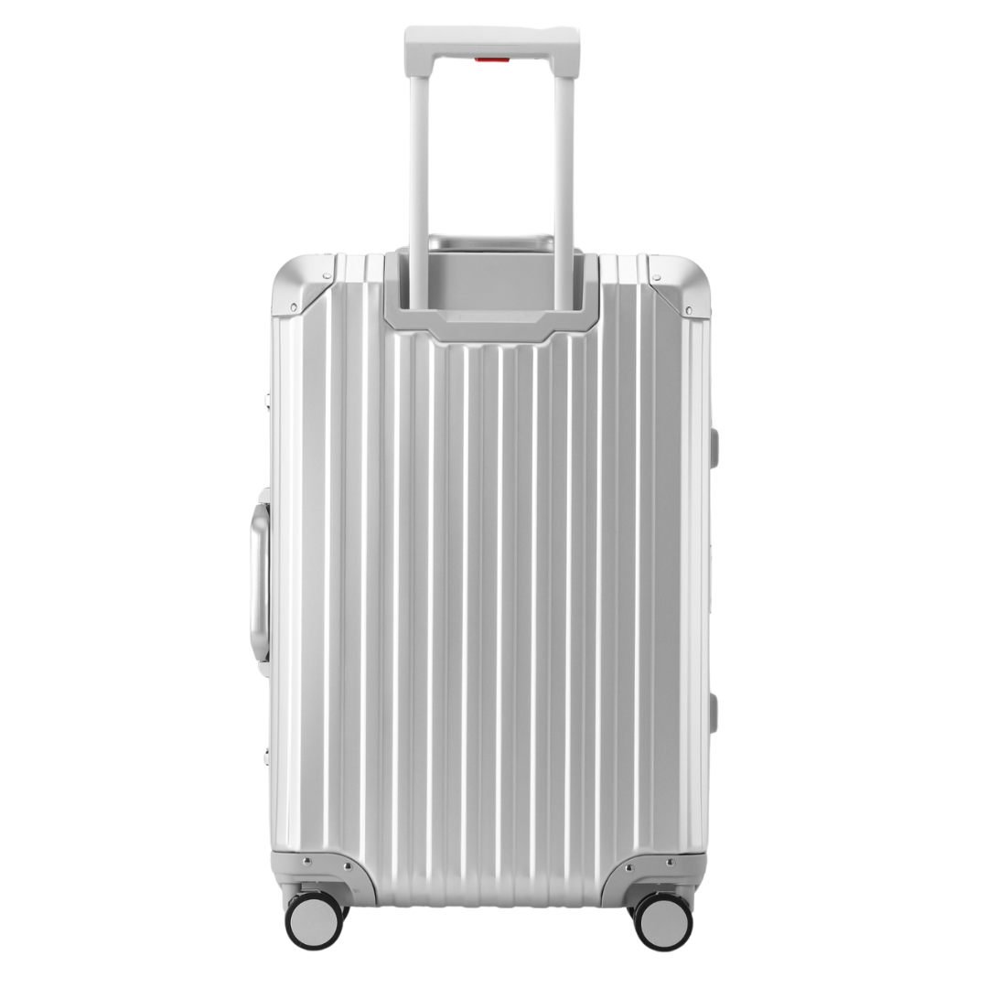 Scratch-resistant aluminum suitcase silver for long journeys