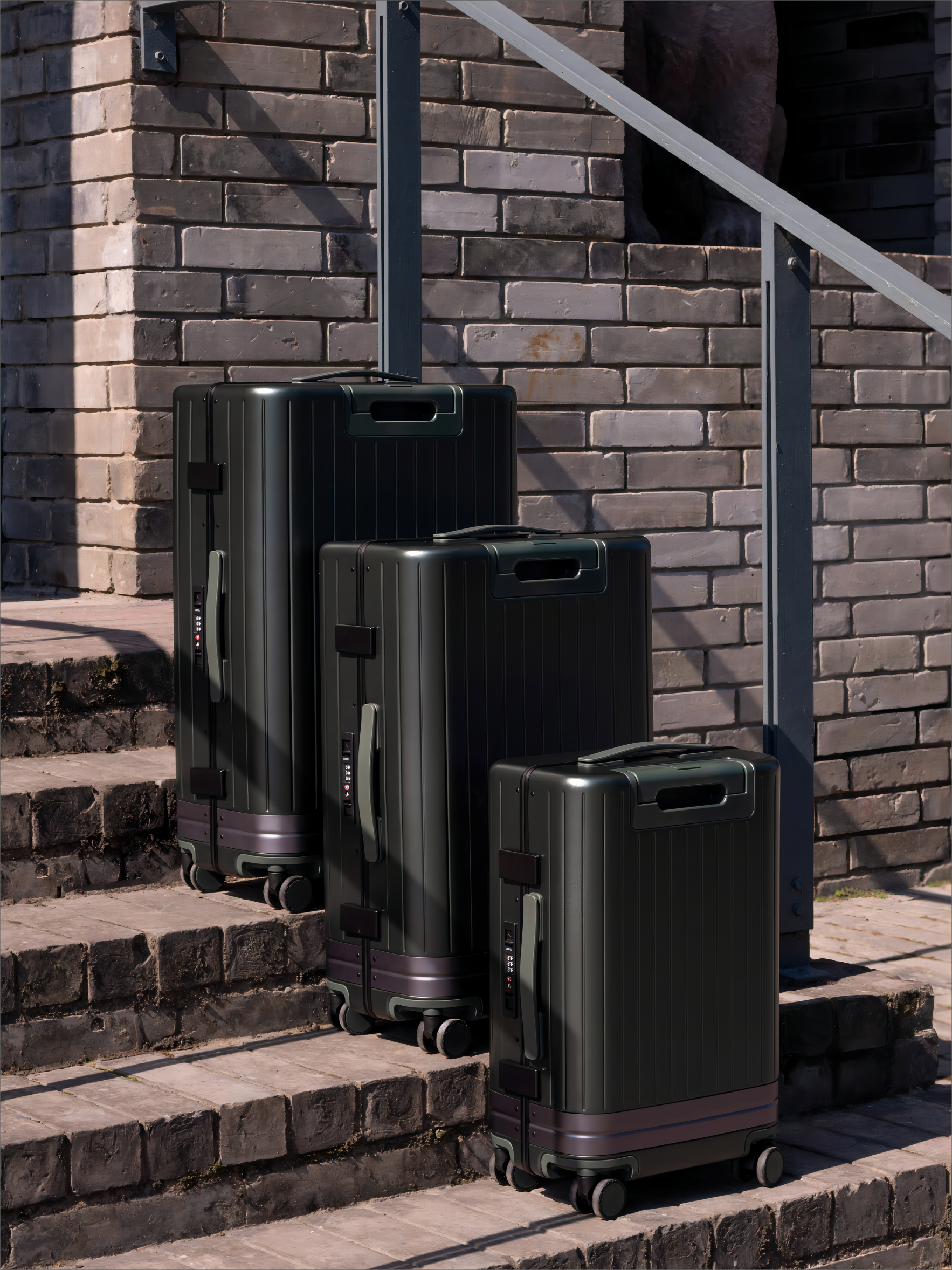 Scratch-resistant Eos polycarbonate suitcase green for organized packing