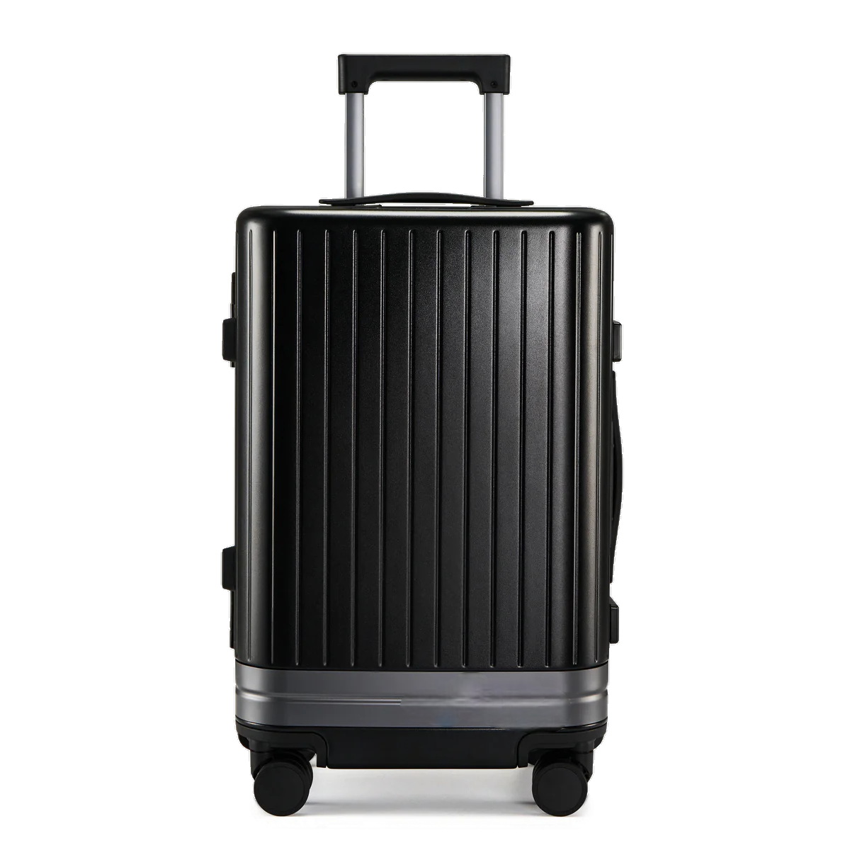 Sleek Eos black polycarbonate suitcase for professional travelers