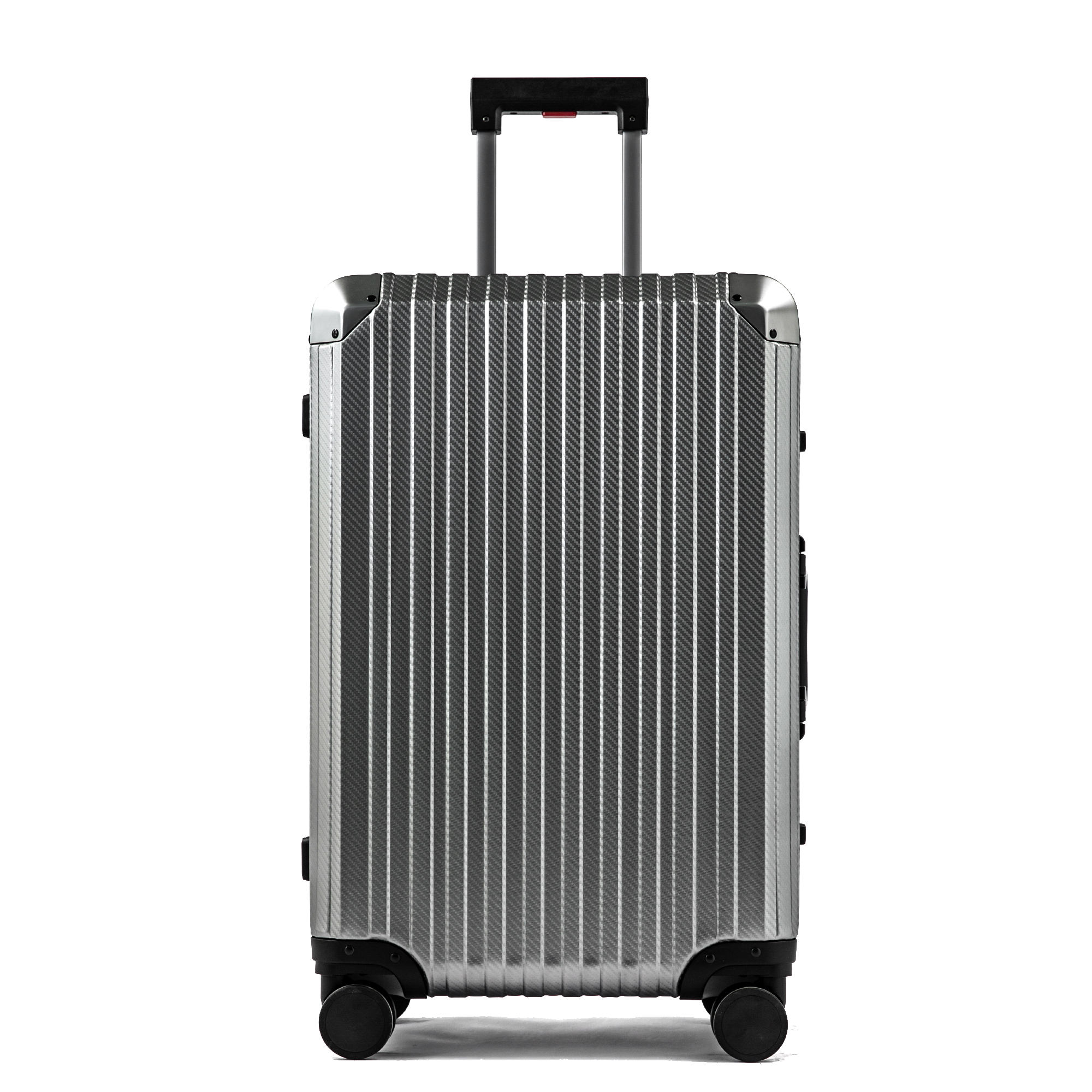 Sleek gunmetal aluminum suitcase for modern travelers