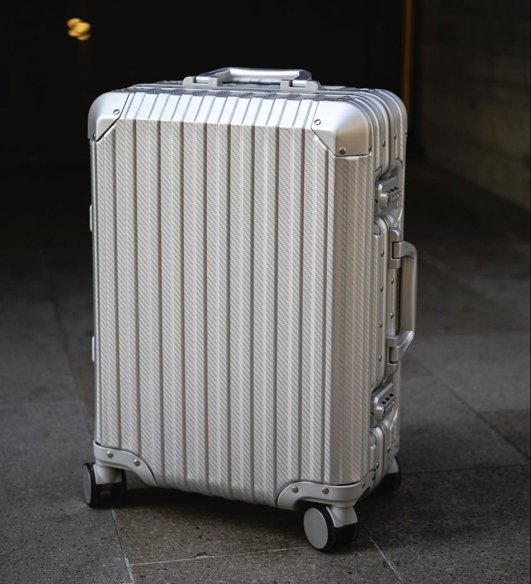 Premium aluminum suitcase silver for secure and organized packing