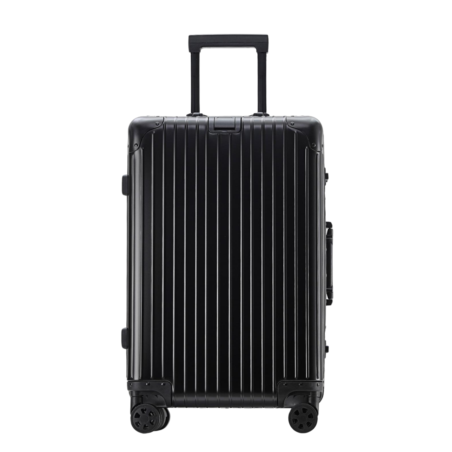 Sleek black aluminum suitcase for professional travelers