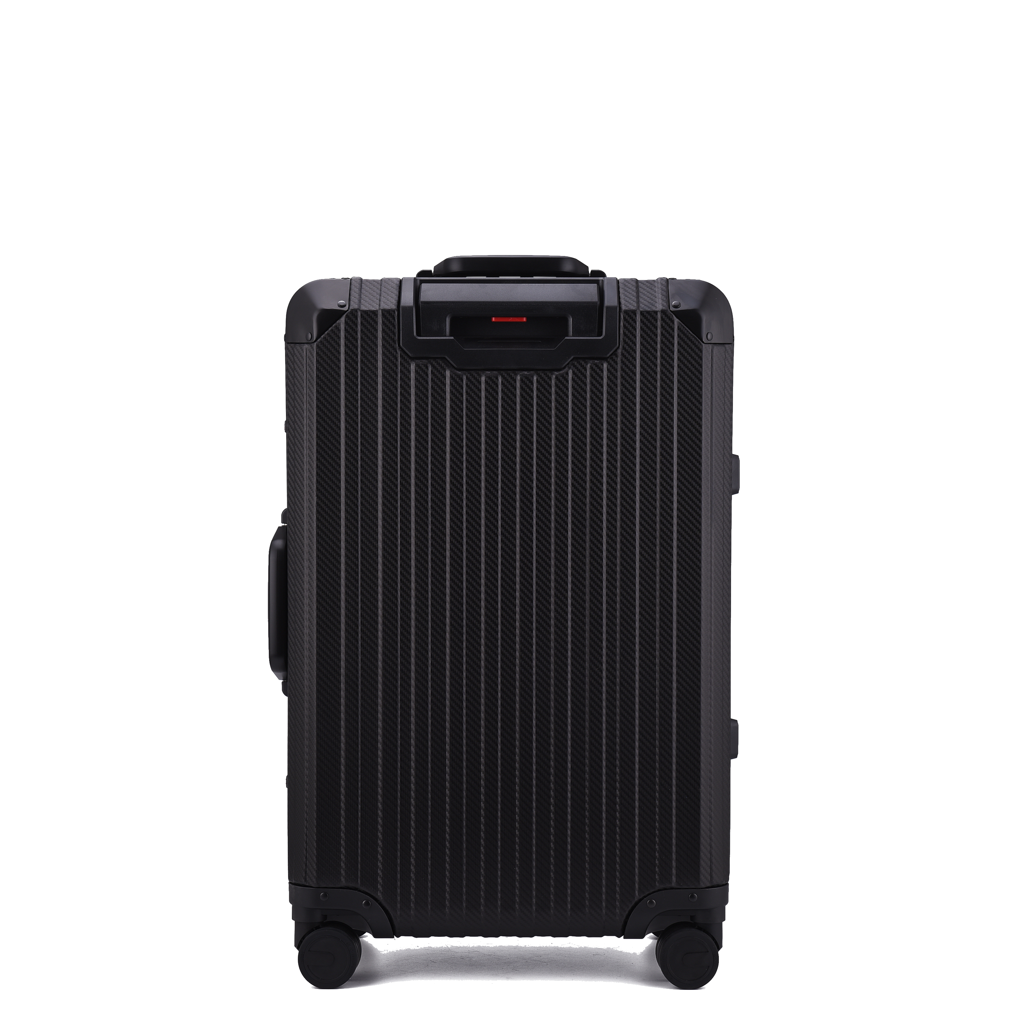 Stylish black aluminum suitcase for business and leisure