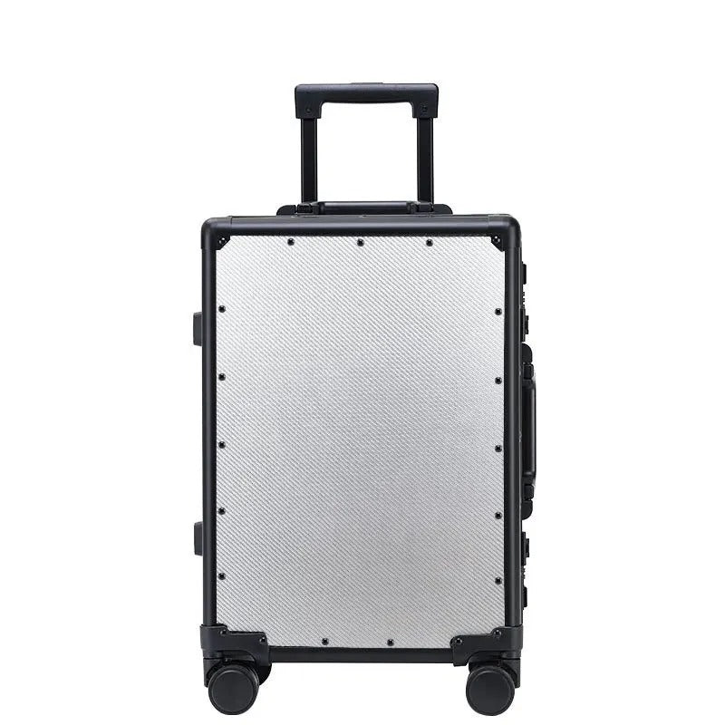 Elegant black carbon suitcase for business and luxury trips